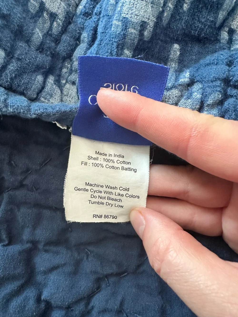 Reversible Patchwork Navy Quilt from Company Store